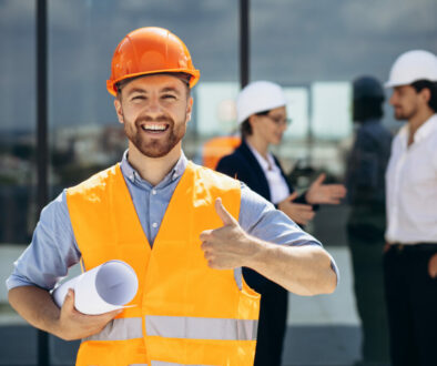 hard hat giving the thumbs up