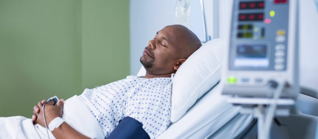 Man in ER bed